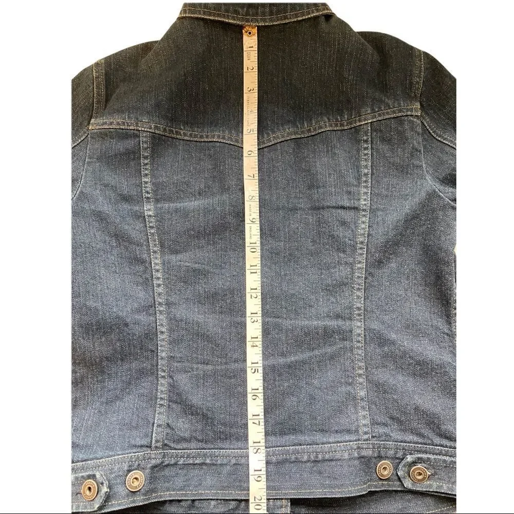 Theory Women's Dark Denim Jean Jacket size M - Picture 8 of 11